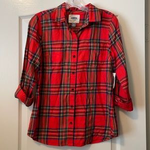Red tartan flannel shirt NWT!